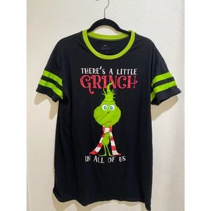 MJC DR. SUESS WOMEN'S THERE'S A LITTLE GRINCH IN ALL OF US SLEEP SHIRT sz L